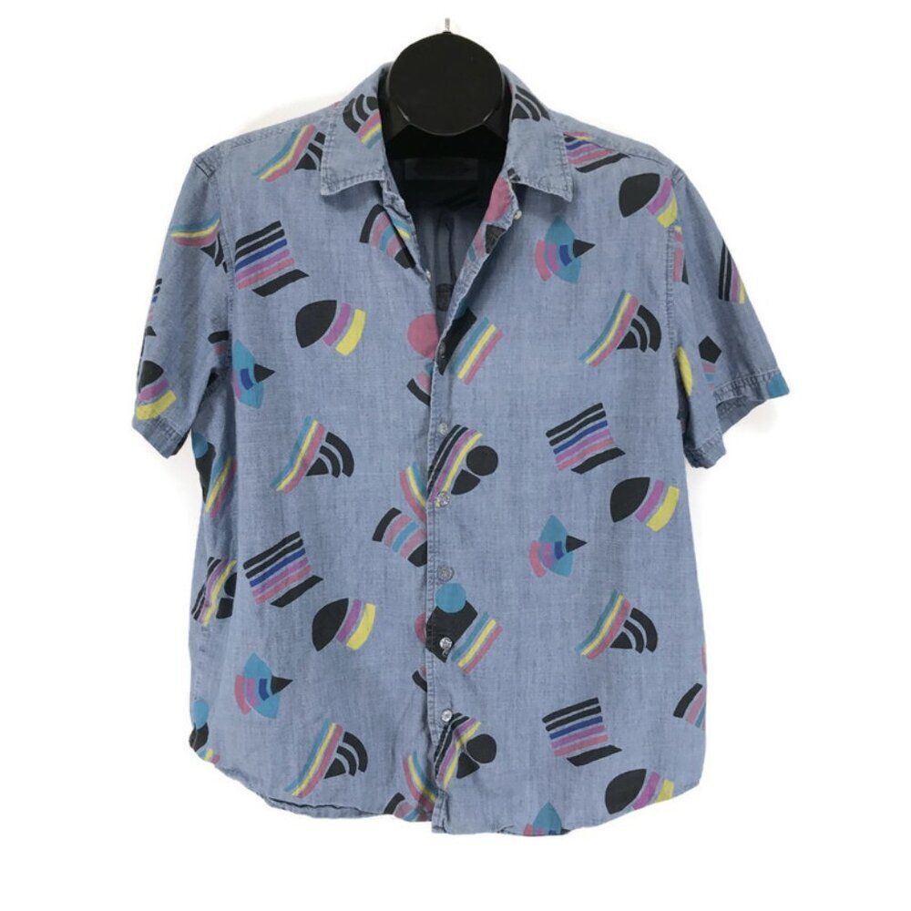 Target Pride Button Down Shirt Unisex XXL Chambray Flag Geometric Print LGBTQIA+